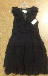 Black Tiered Ruffle Cocktail Dress NWT